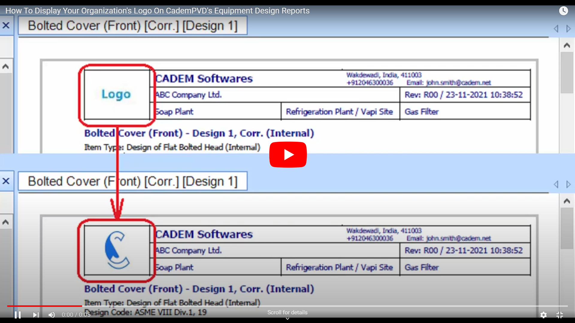 How To Display Your Organization's Logo On CademPVD's Equipment Design Reports